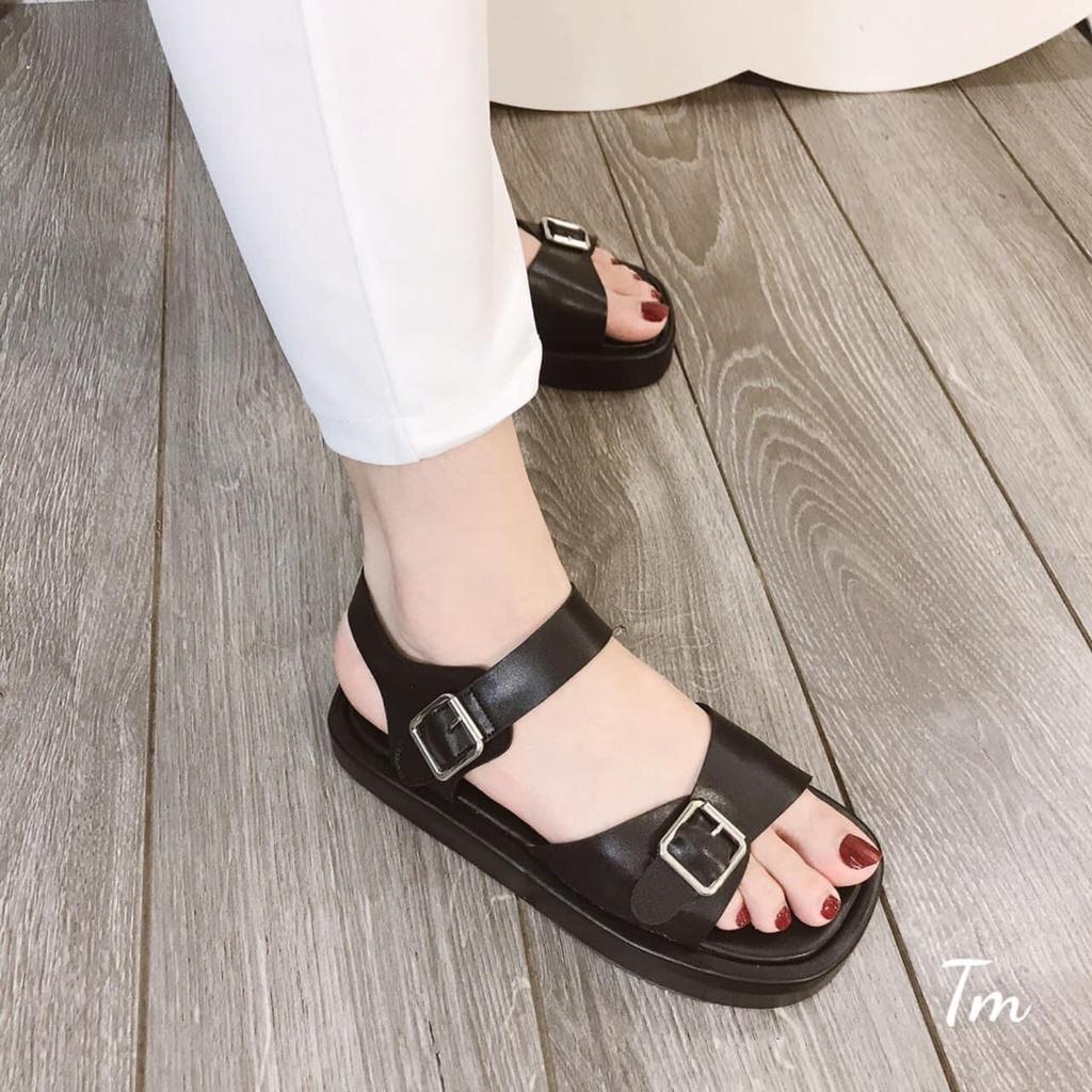 Sandal xuồng học sinh quai ngang đai, dép đế xuồng ,giày nữ bánh mì ULZZANG, kiểu dáng hàn quốc