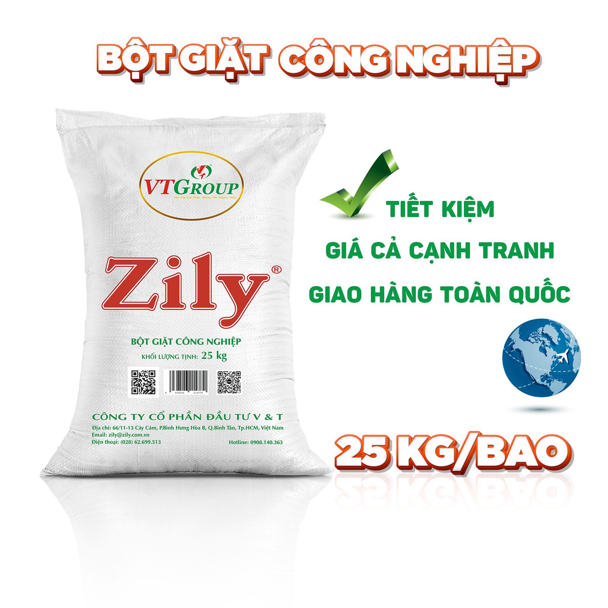 Bột giặt công nghiệp 25kg/bao