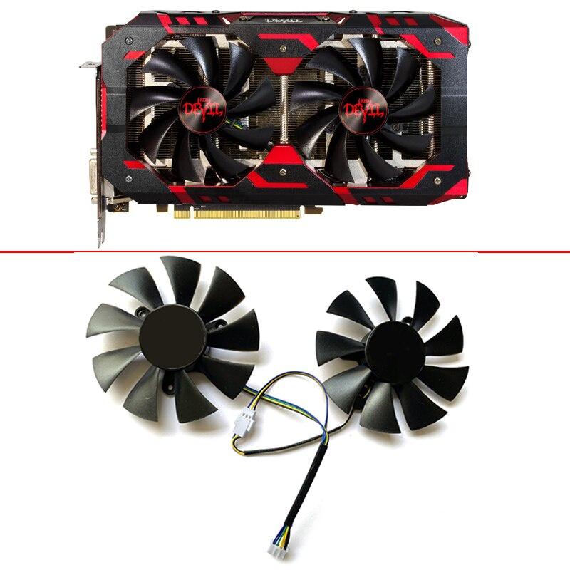 Set 2 Quạt Tản Nhiệt 87MM PLA09215B12H DC12V 0.55A 4PIN GPU Dành Cho DATALAND Radeon RX 580 590 Thẻ