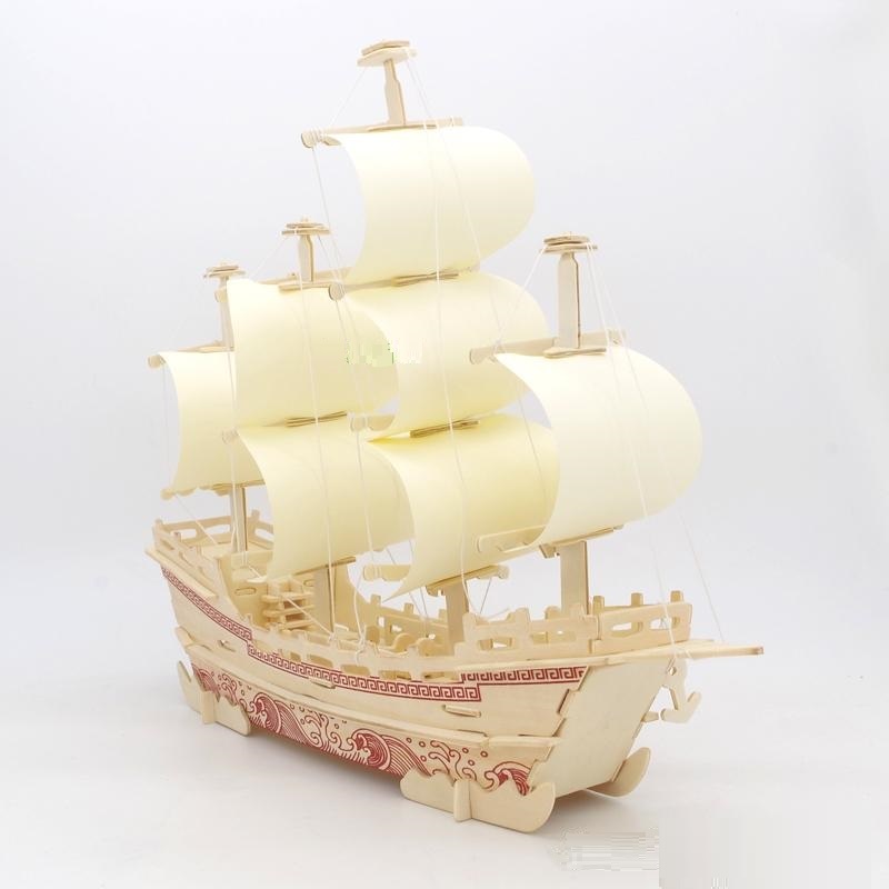 Đồ chơi lắp ráp gỗ 3D Mô hình Thuyền Thương Gia Merchant Ship