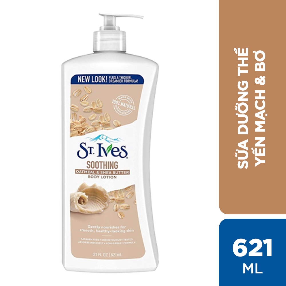 Sữa dưỡng thể Lúa Mạch và Bơ St.Ives Soothing Oatmeal & Shea butter body lotion 621ml