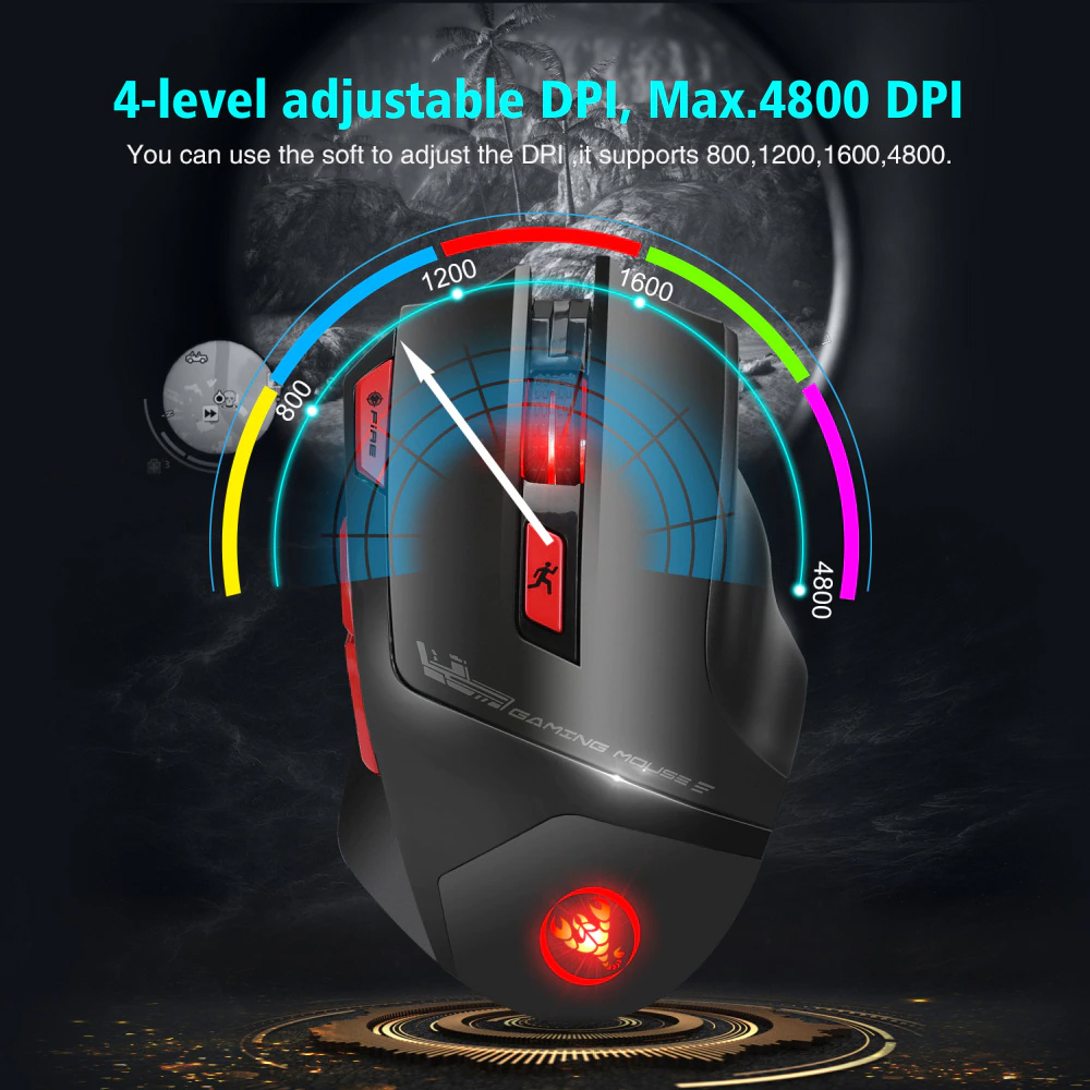 Chuột HXSJ T88 Bluetooth Không Dây Chuyên Dùng Cho Gamer, Văn Phòng Không Mỏi Cổ Tay, Đèn Nền 7 Màu, Độ Nhạy 4000DPI, Sử Dụng Pin Sạc 1300mAh, Độ Bền Nút Bấm Lên Tới 10 Triệu Lần - Hàng Chính Hãng