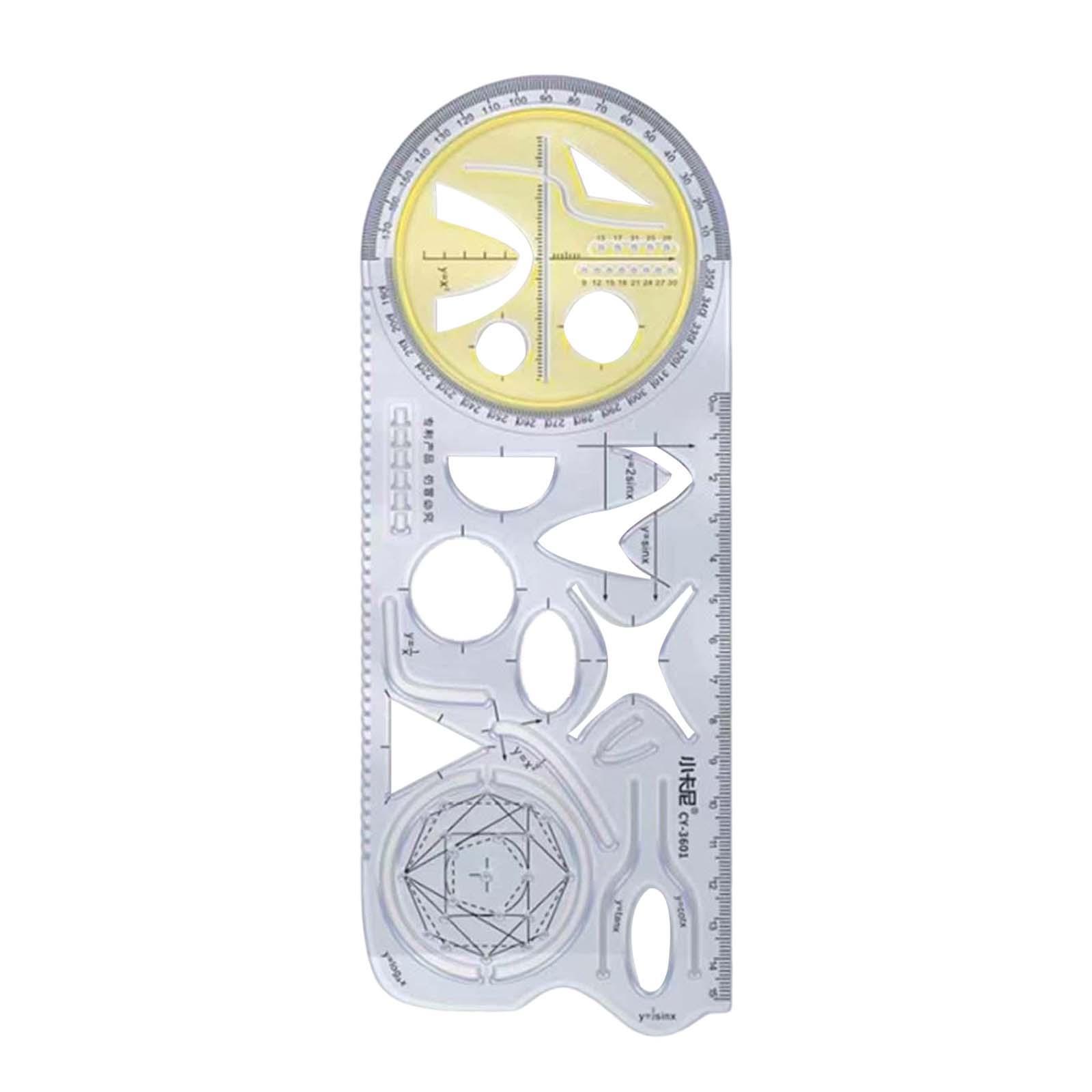 Geometric Ruler Drawing Ruler Measuring Stencil for Artists Sewing Office