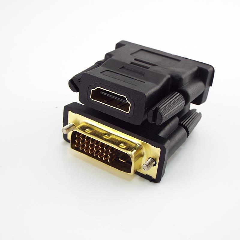 24 1 DVI Nam Sang HDMI Nữ Tương Thích Bộ Chuyển Đổi Sang DVI Adapter Hỗ Trợ 1080P Cho Máy Chiếu HDTV Bộ Chuyển Đổi Mạ Vàng L19