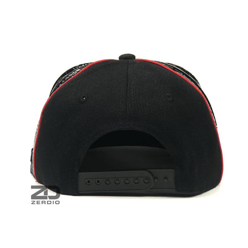 Mũ lưỡi trai hiphop, Mũ Snapback Da mã SN69 màu đen cao cấp