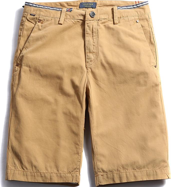 Summer men's cotton plus size shorts fashion solid color straight leg pants