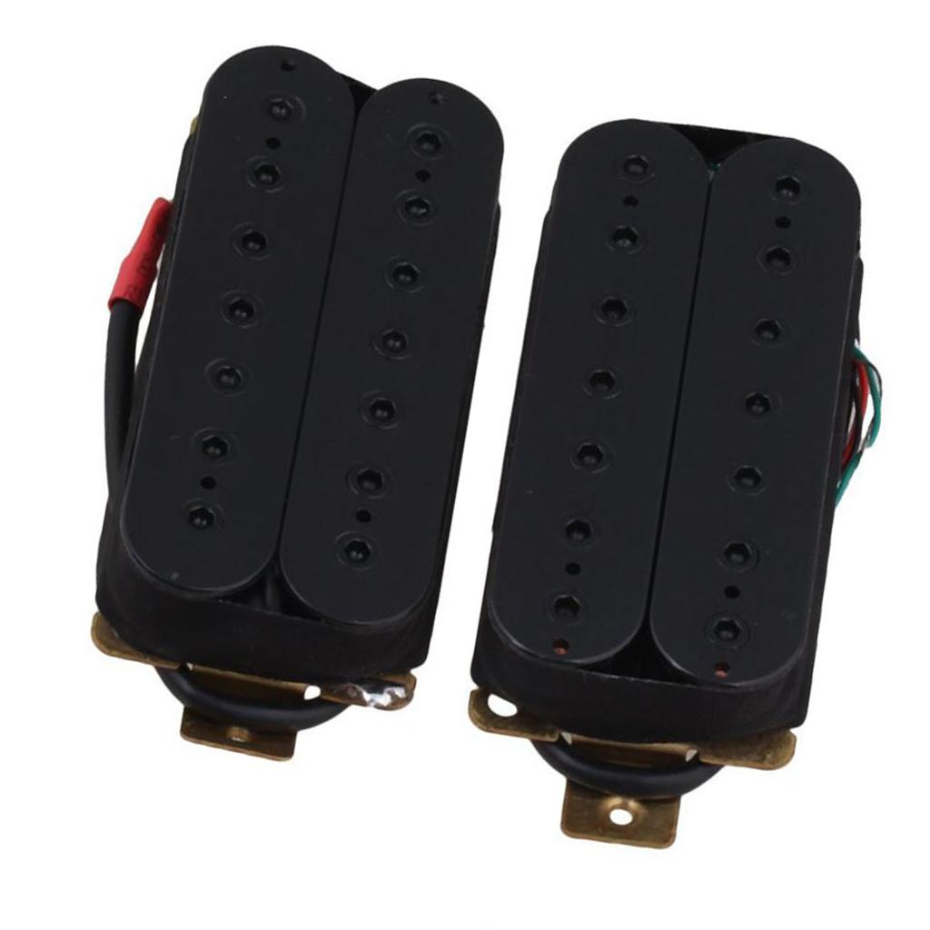 2 x 7 String Guitar Double Coil Pickup for Electric Guitar Accessory Black
