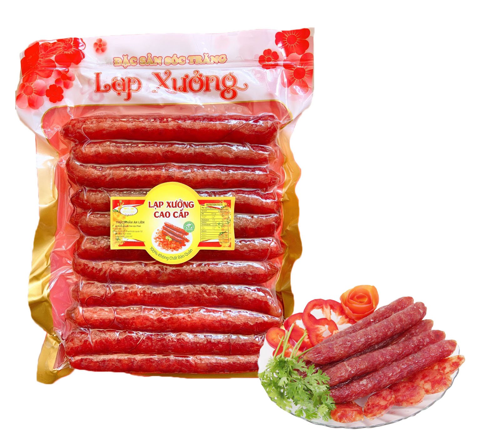 LẠP XƯỞNG HEO KHÔ VÀ LẠP XƯỞNG TÔM TÂN LỘC PHÁT COMBO 2 BỊCH - MỖI BỊCH 500G