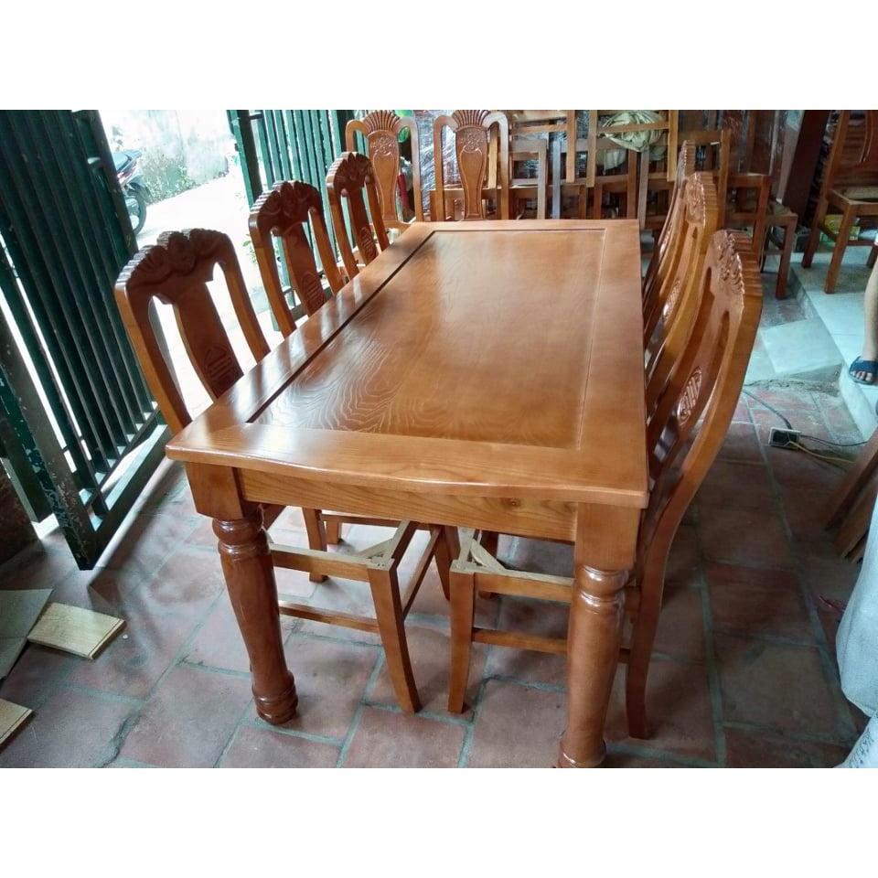 Bộ bàn ghế ăn gỗ sồi nga tựa đục