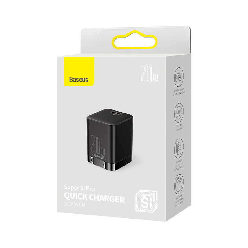 Củ sạc nhanh nhỏ gọn Baseus Super Si Pro Quick Charger 1C 20W (PD/ QC/ PPS/ SCP/ FCP Multi Protocol, Type C Smart Protect) - Hàng chính hãng