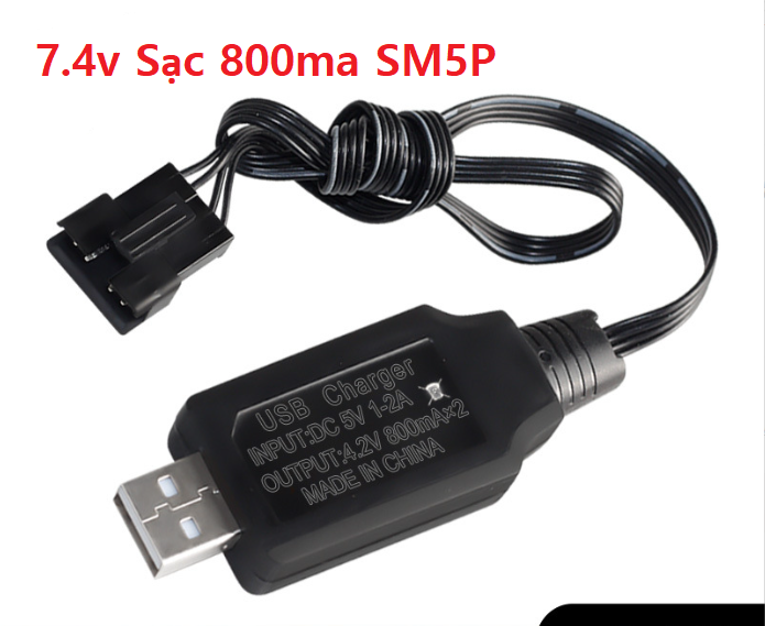 Dây sạc usb Tự Ngắt 7.4v SM3P Sạc bằng điện thoại dùng cho Xe điều khiển từ xa máy bay flycam