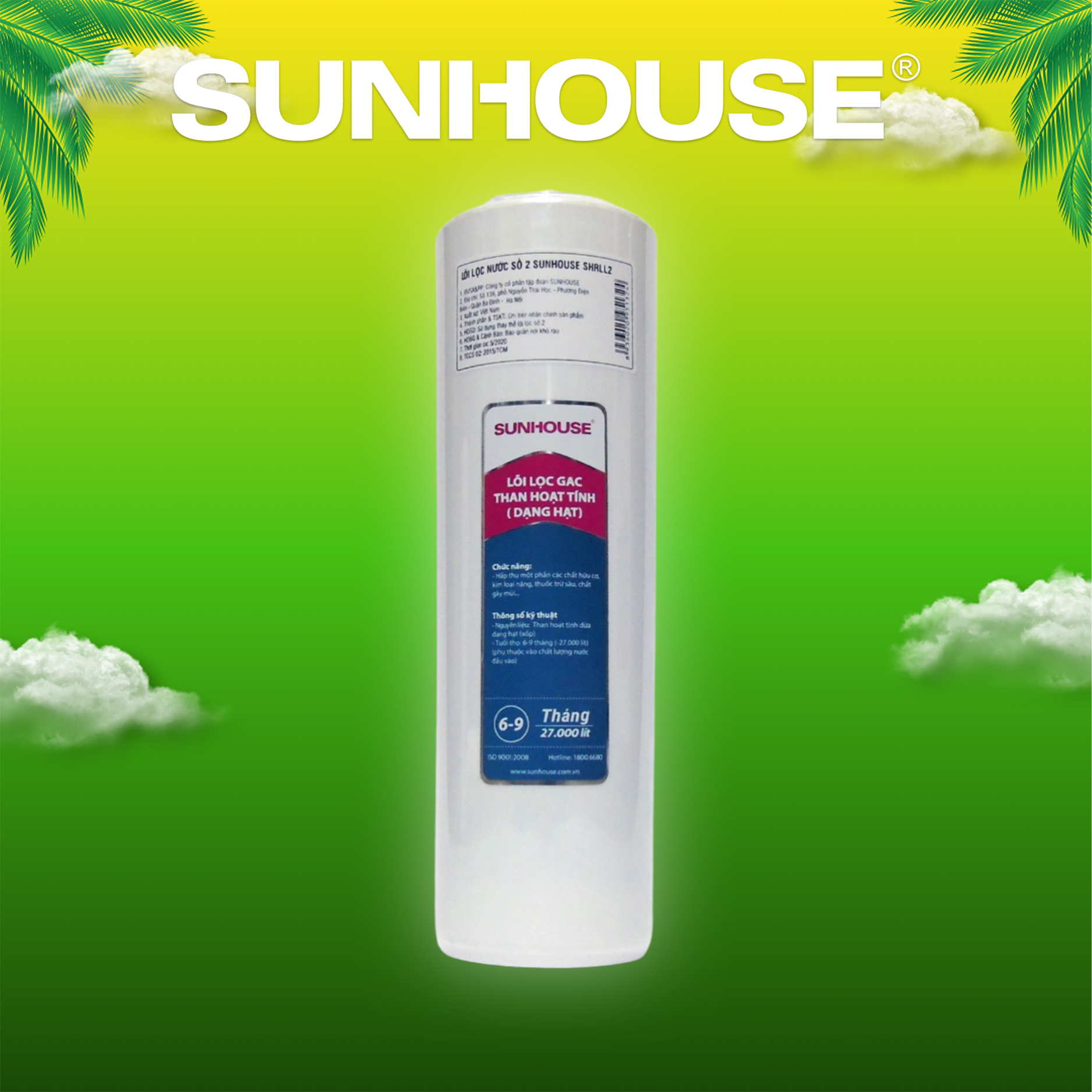 Lõi Lọc R.O Sunhouse Số 2 SHRLL2 - Hàng Chính Hãng