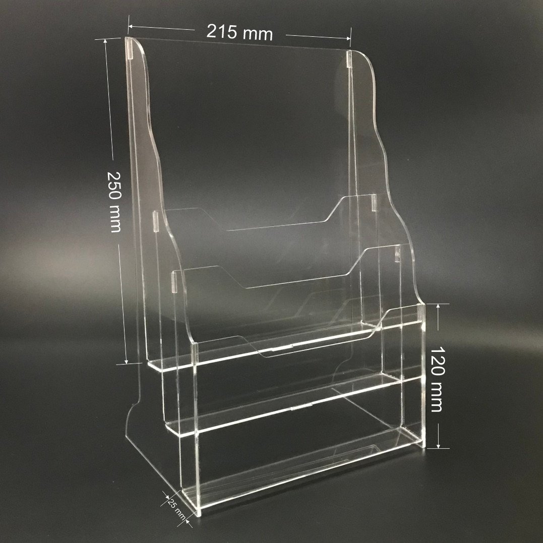 Kệ nhiều giấy 3 ngăn mica Enter C07-3 21x30cm A4 đứng. Mica dày 3mm