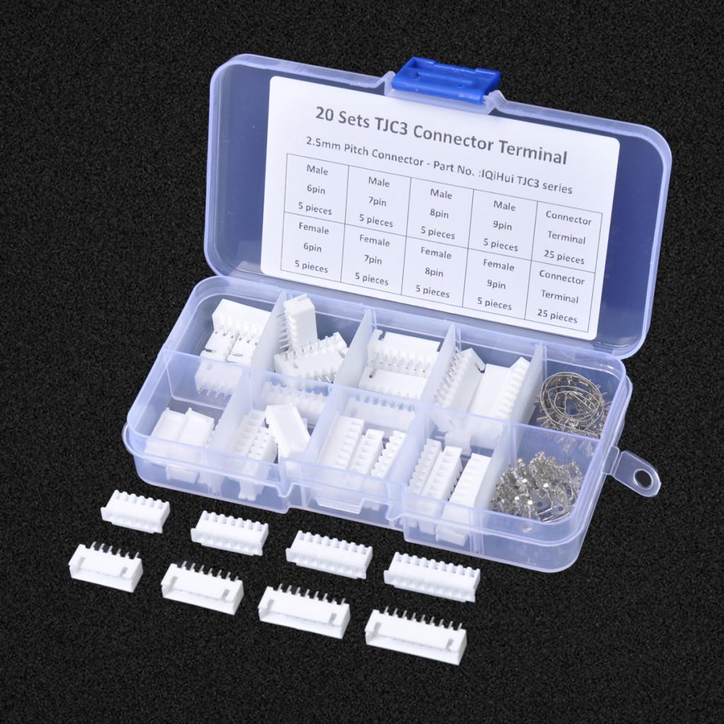 50 Cái TJC3 2.5mm 6P 7P 8P 9Pin Đầu + Nhà Ga + Nhà Ở Cổng Kết Nối Bộ Dụng Cụ