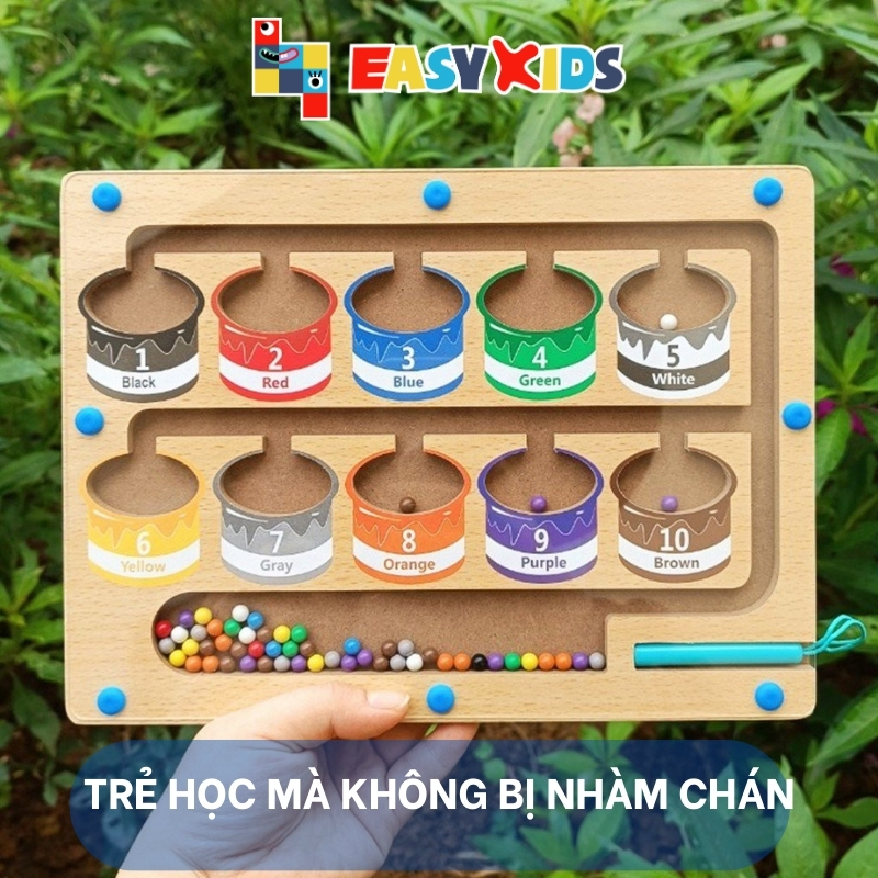 Đồ Chơi Montessori Cho Bé Bảng Hút Nam Châm Phân Biệt Màu Sắc Số Đếm