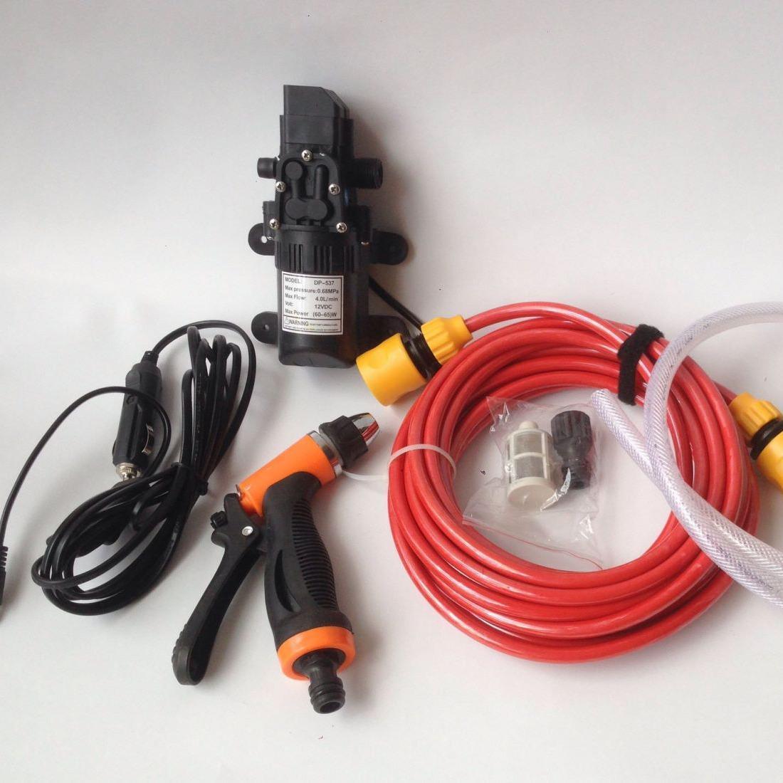 Bộ Máy Bơm Rửa Xe Mini Nguồn 12V Dùng Cho Ô Tô Tăng Áp Lực Nước Cực Mạnh #adapter #12v #ruaxe #tangap