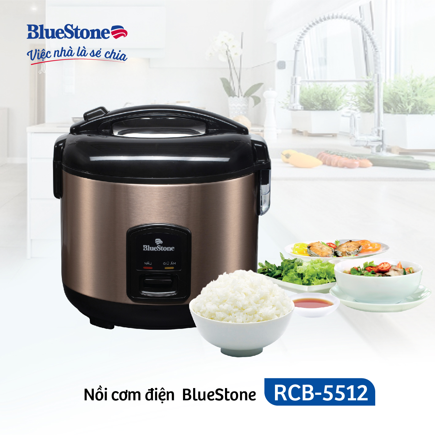 Nồi cơm điện Bluestone RCB-5512 (1.2 Lít) - Hàng chính hãng