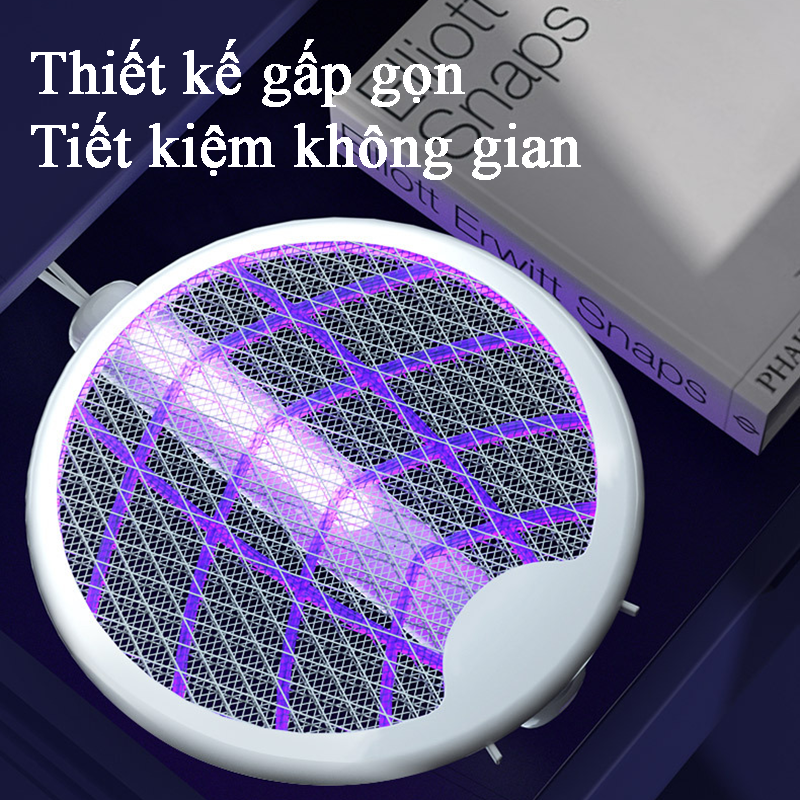 Vợt Muỗi Thông Minh Kiêm Đèn Bắt Muỗi Tự Động 2 Trong 1 Công Suất Lớn 3000V Diệt Muỗi Côn Trùng Hiệu Quả Công Nghệ Bước Sóng Ngắn Ánh Sáng Tím Thu Hút Muỗi Pin Lithium Siêu Trâu