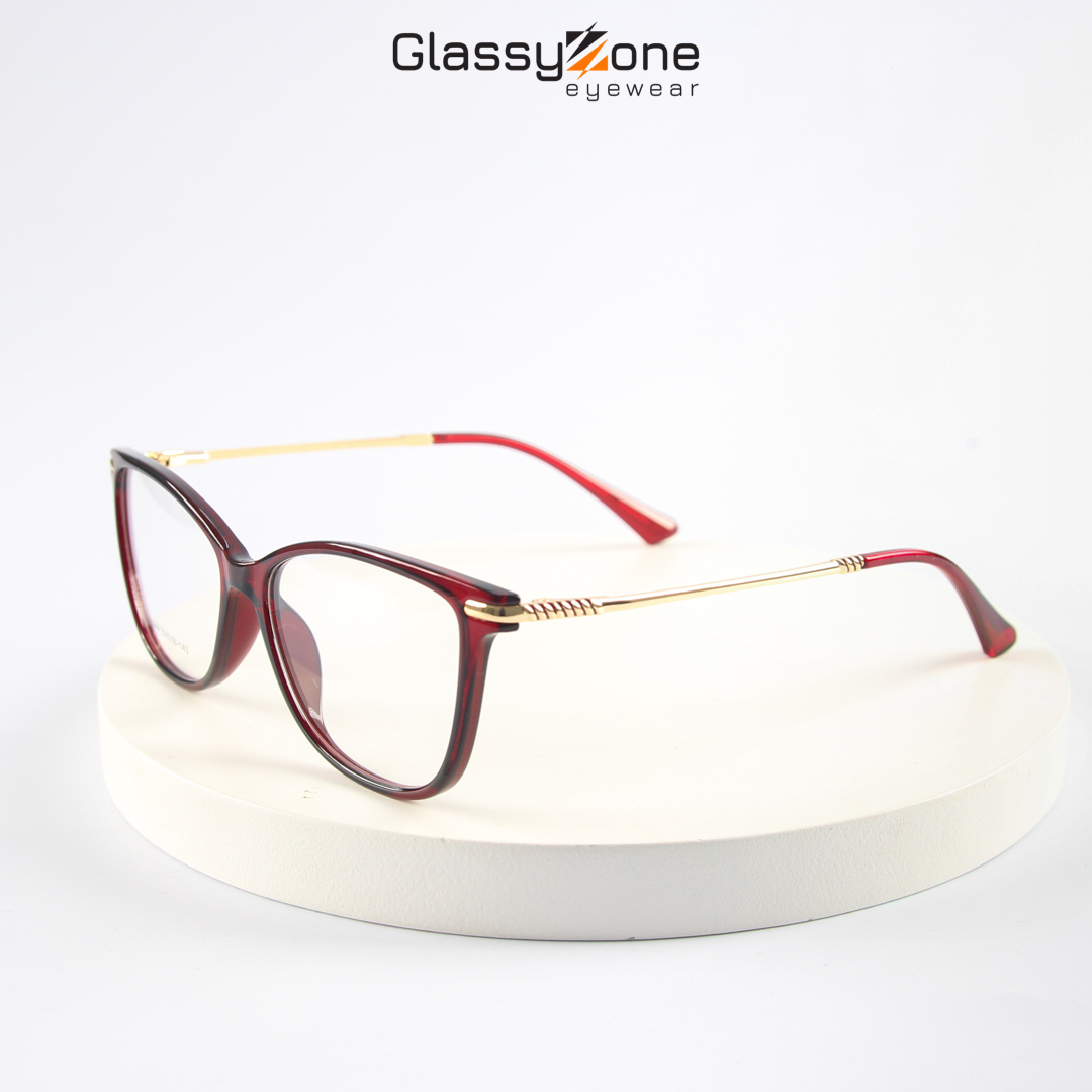 Gọng kính cận, Mắt kính giả cận nhựa dẻo Form mèo Nữ Chase - GlassyZone