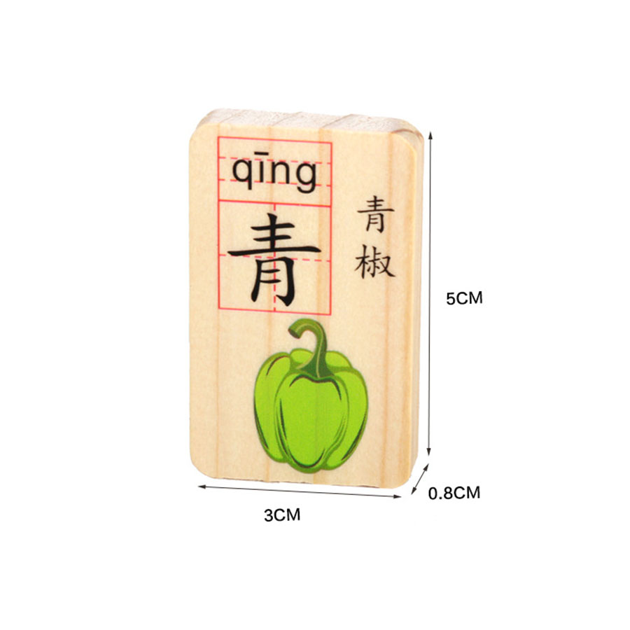 Bộ Thẻ gỗ 2 mặt Flashcard từ vựng Tiếng Hoa