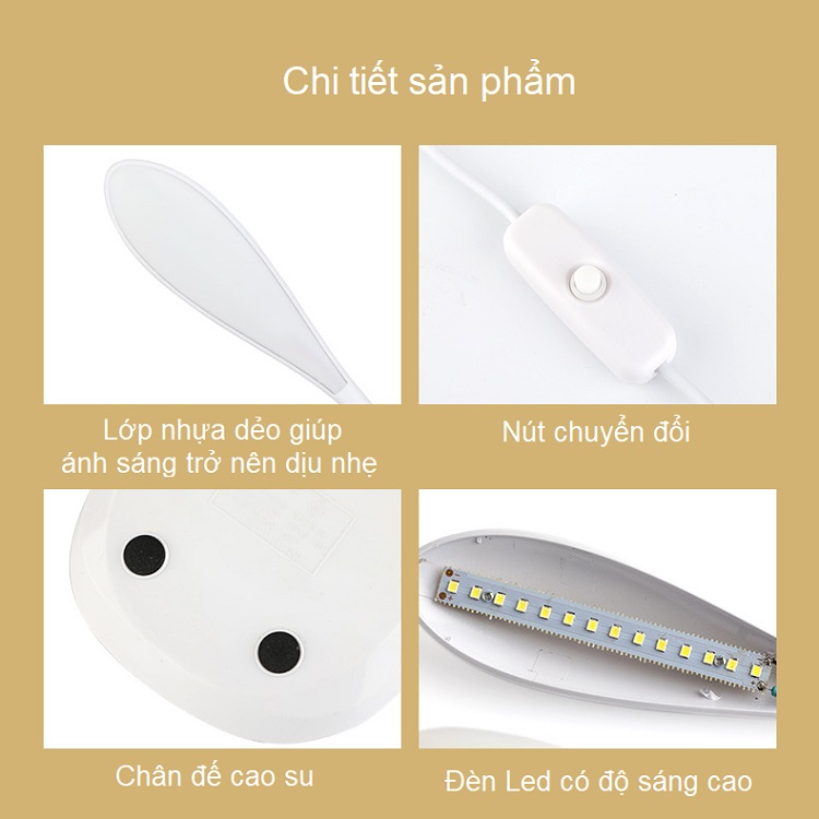 Đèn bàn siêu sáng cắm USB cung cấp ánh sáng cho người sử dụng  ( Tặng 02 nút kep cao su đa năng )