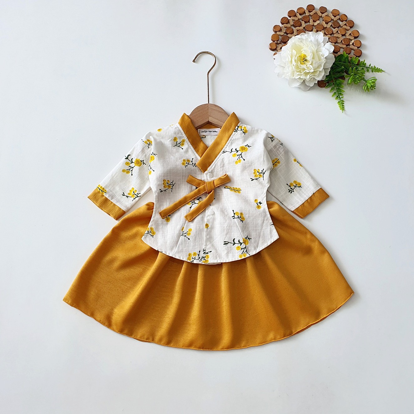 Váy Hanbok Rời NHÍM XÙ KIDS Cho Bé Gái 1 Tuổi Đến 5 Tuổi Chất Lụa Ướt Phối Linen Bột - V066