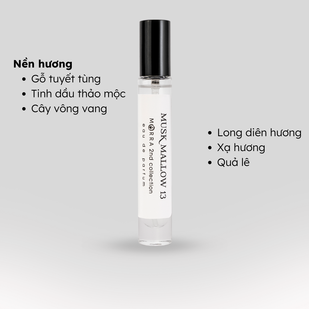 Nước hoa nữ Morra No.01 (Musk Mallow) nguyên liệu nhập Pháp, hương thơm ấn tượng, phiêu lưu, sâu sắc lưu hương lâu - dạng xịt