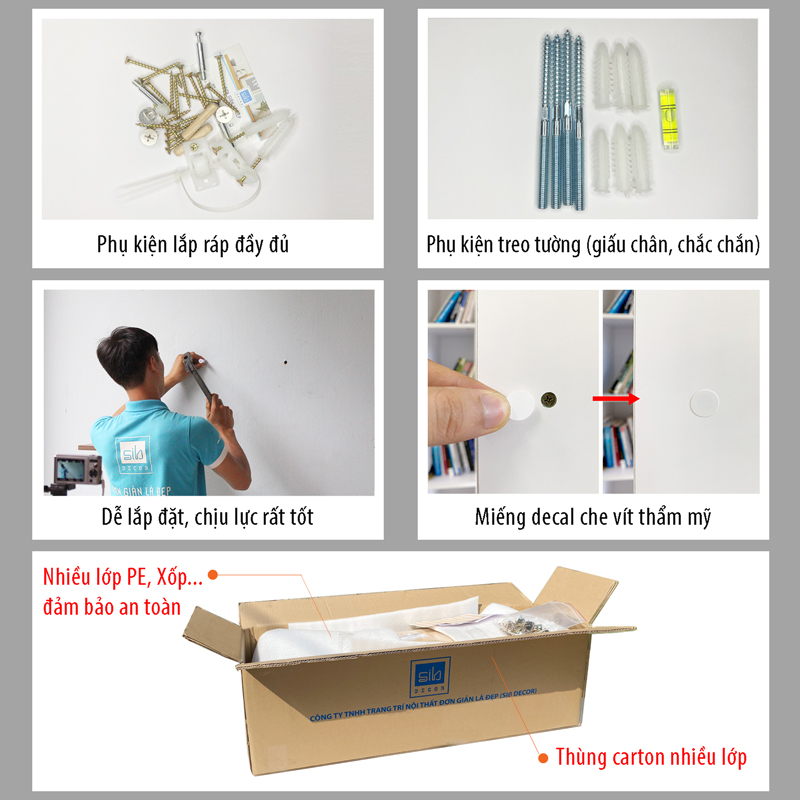 Kệ Để Chai Vang Treo Tường 2 Tầng Với 11 Ngăn Đựng Chai Để Nằm Cao Cấp SIB Decor KR02
