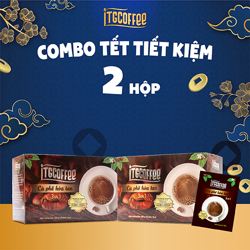 COMBO 2 SẢN PHẨM CÀ PHÊ HÒA TAN ITGCOFFEE 3IN1 (Hộp 18 gói x 16g)