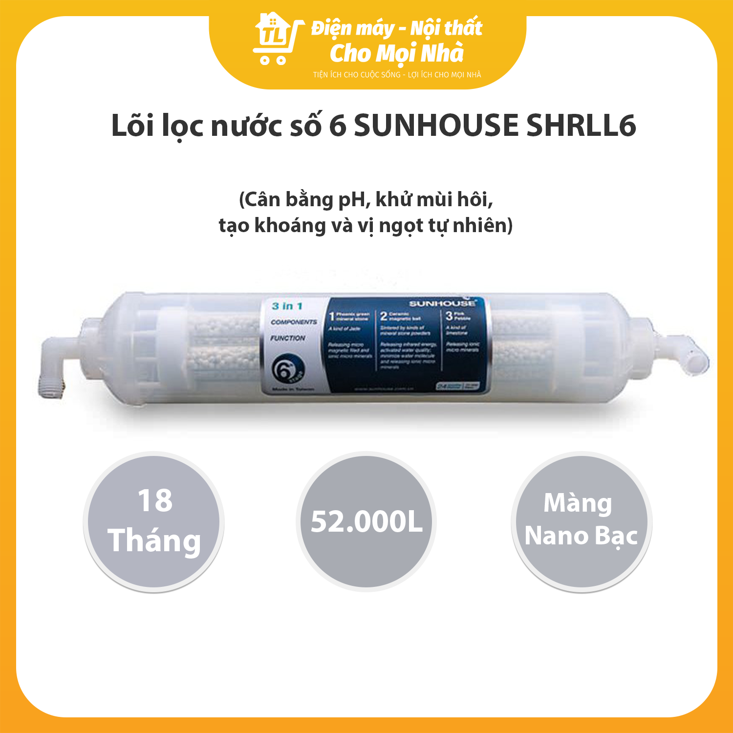 Lõi Lọc Nước Sunhouse Số 6 SHRLL6 - Hàng chính hãng