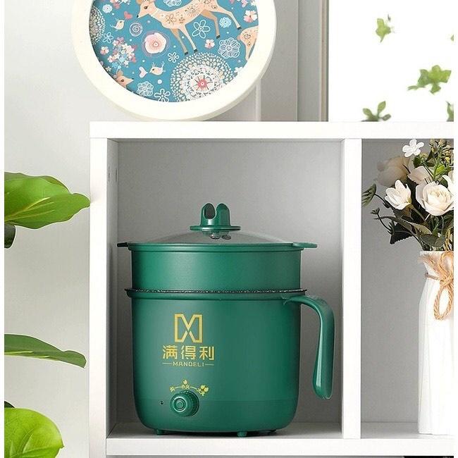 Nồi Lẩu Điện Đa Năng 2 Nấc Nhiệt Tặng Kèm Giá Hấp Có Tay Cầm 18cm