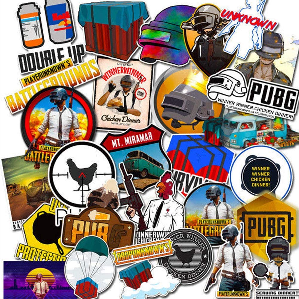 Set 30 sticker PUBG hình dán có ép lụa