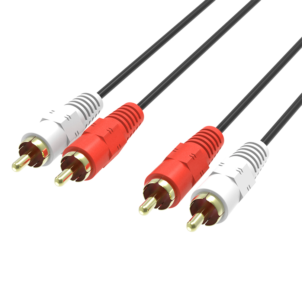 Cáp Âm Thanh RCA Mạ Vàng 1,5 Mét 2 RCA Cáp SV Cho TV DVD Bộ Khuếch Đại Âm Thanh CD, Màu Đen