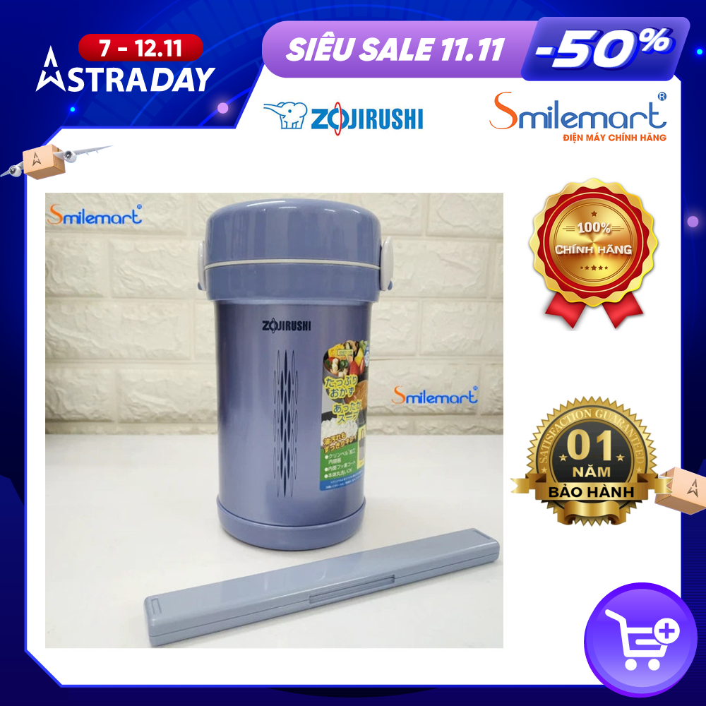 Hộp Cơm Giữ Nhiệt Zojirushi ZOCM-SL-NC09-AA - 3 Ngăn - 840Ml