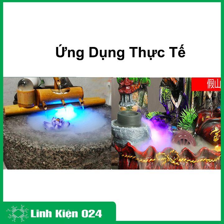 Động cơ phun sương DJ20-12 24V 16W 550ml/h có đèn led tạo sương, tăng độ ẩm không khí V3