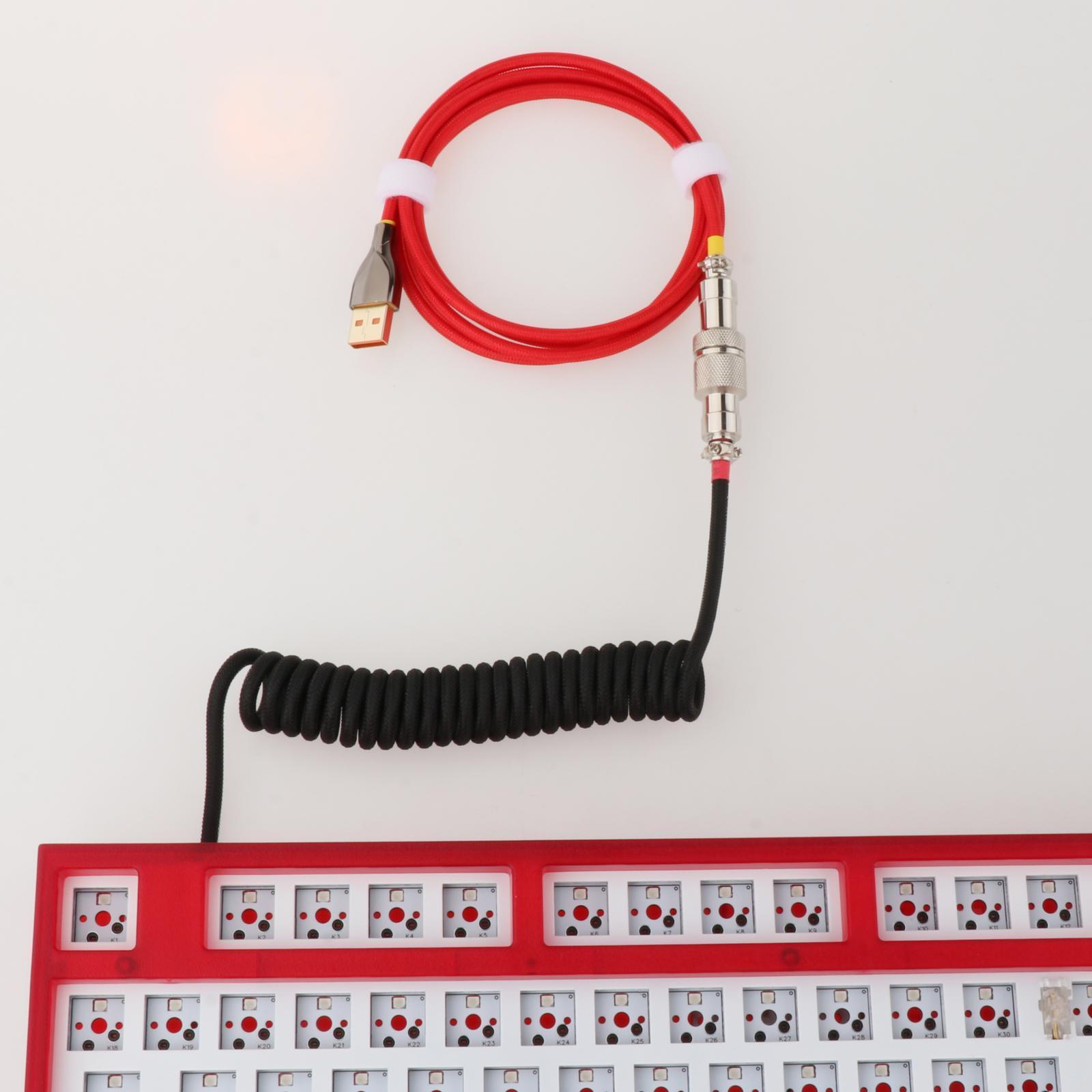 1.8M Coiled Cable Wire  USB for Mechanical Keyboard Game Console