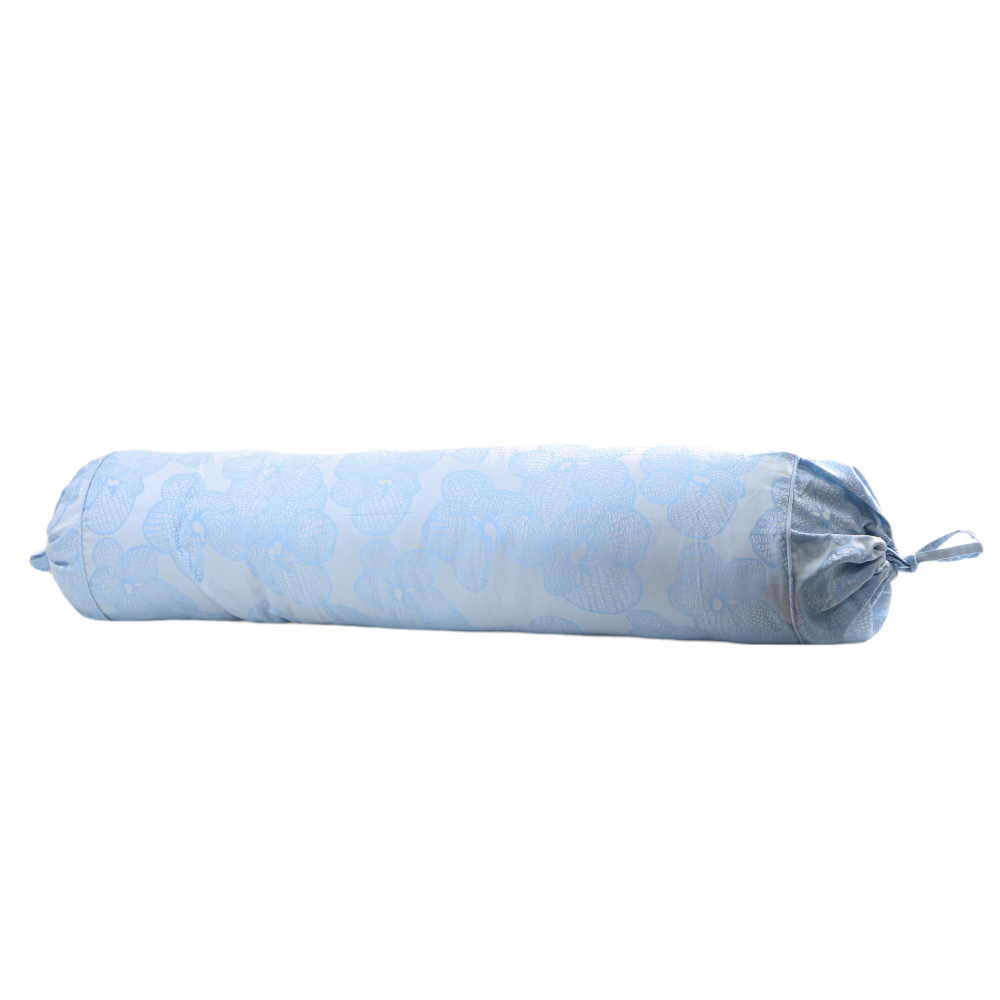Vỏ gối ôm BENSONI vải cotton cao cấp mềm mịn, có dây buộc 2 đầu, màu trắng phối hoa văn xanh, kích thước 113x35cm | Index Living Mall - Phân phối độc quyền tại Việt Nam
