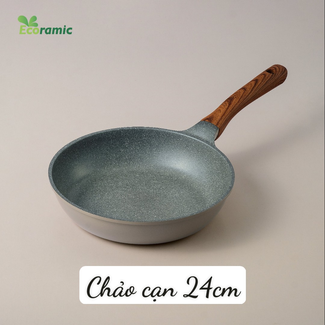 BÔ 5 NỒI CHẢO CAO CẤP ĐẾ TỪ ECORAMIC (NỒI 20CM, 24CM, CHẢO CẠN 24CM, CHẢO SÂU 26CM, NỒI LẨU 28CM)