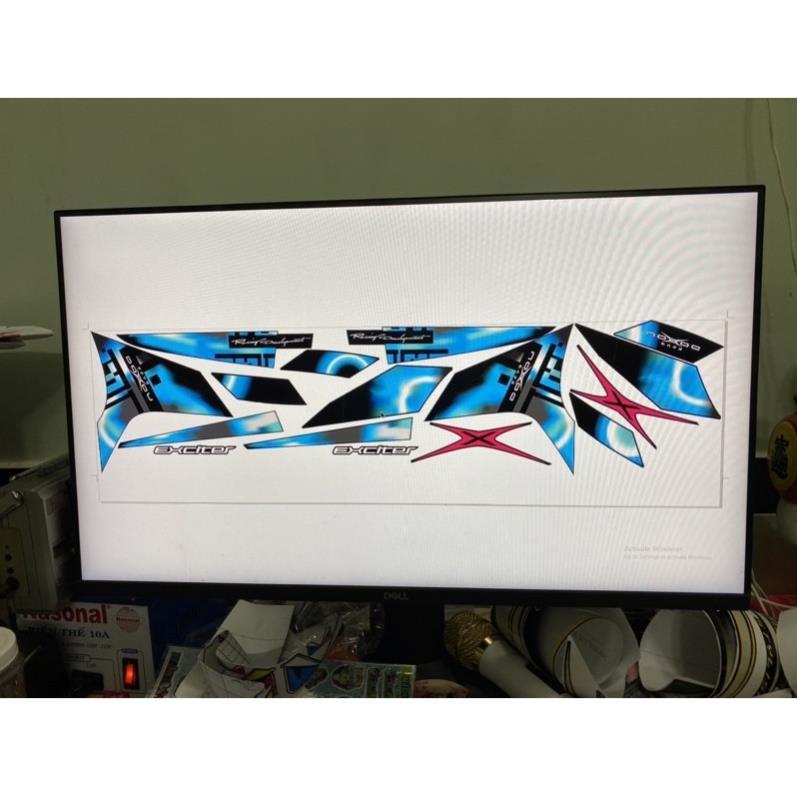 Tem xe exciter 150 dán xe đen