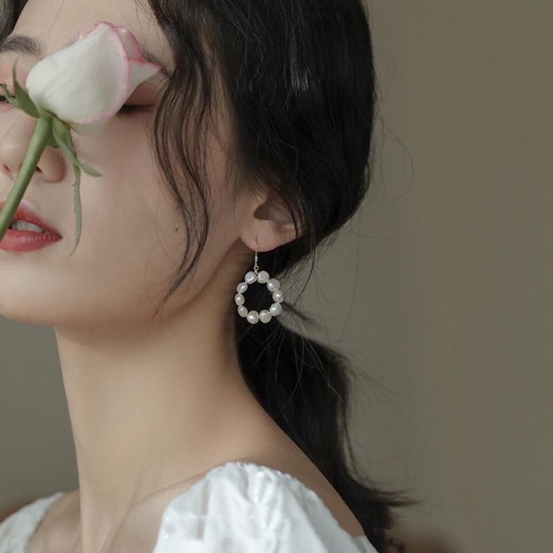 Bông Tai Bạc 925 Mạ Vàng Hạt Ngọc Trai Thật Nước Ngọt 4ly - Trường Thịnh Ngọc Trai