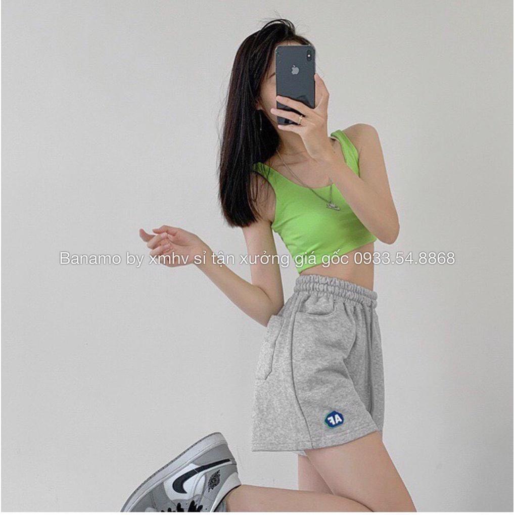 Quần đùi nữ FA cạp chun dây rút quần short nữ 3 màu chất nỉ da cá đẹp thời trang short FA 698