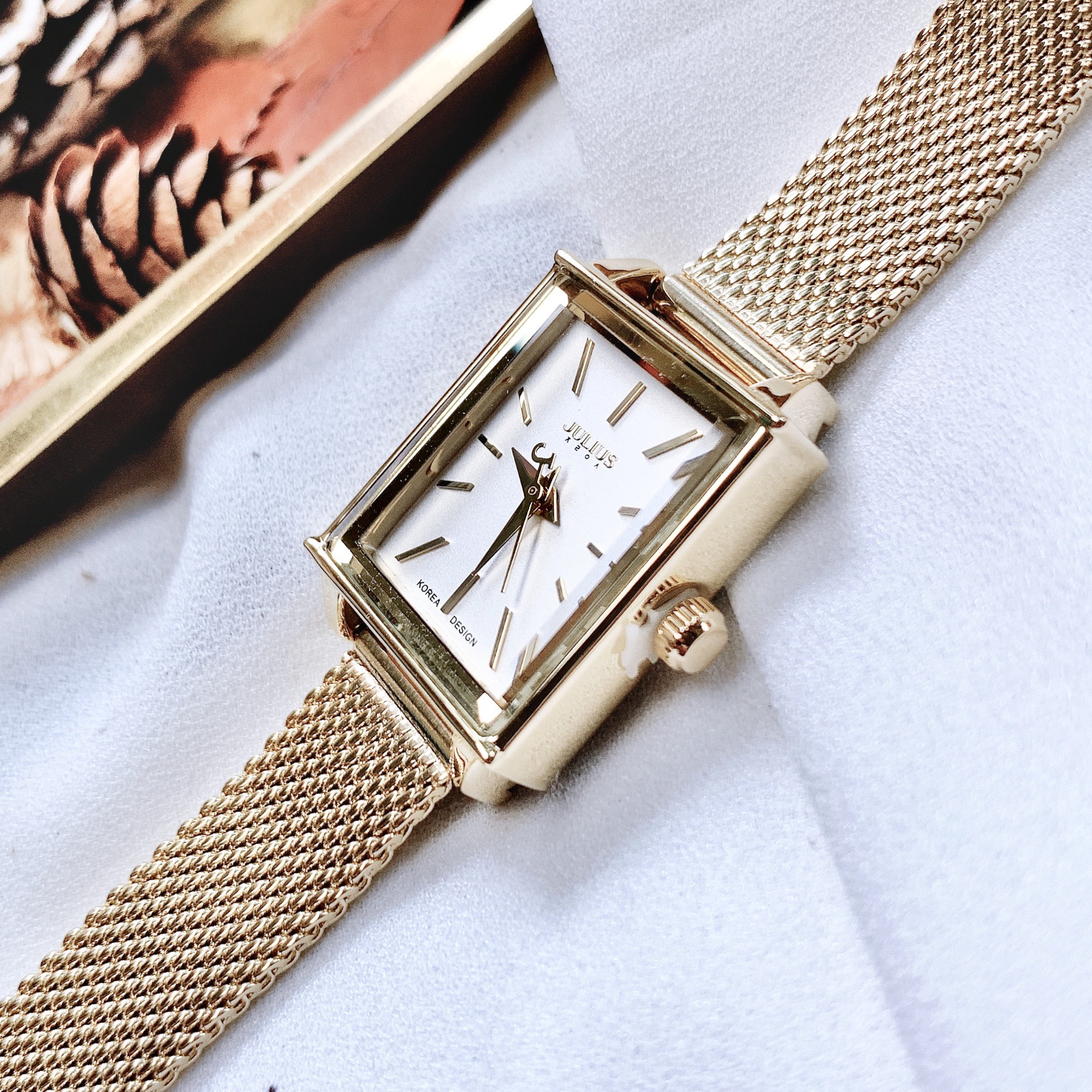 Đồng Hồ Nữ Julius JA-787 Hàn Quốc Dây Thép