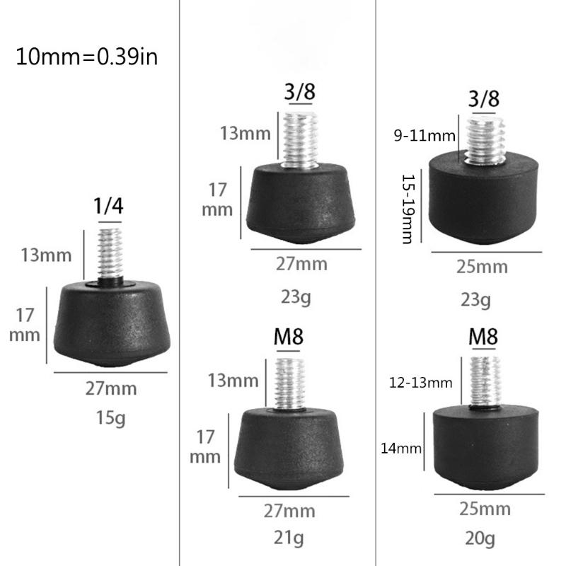 Các phụ kiện chụp ảnh chân cao su chống trượt toàn cầu cho chân máy monopod 3/8 inch 1/4 inch m8