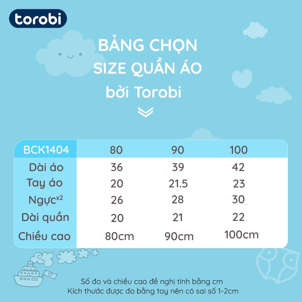Bộ Quần Áo Cộc Tay Cho Bé Vải Lụa Thoáng khí, Co Giãn, Mềm mại | 10-36 Tháng | Torobi | SS22