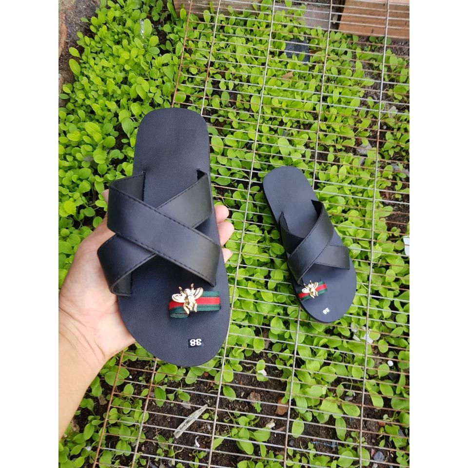 sandal đồng nai dép quai chéo đen có thêm sỏ ngón nữ size từ 34 đến 42 nữ