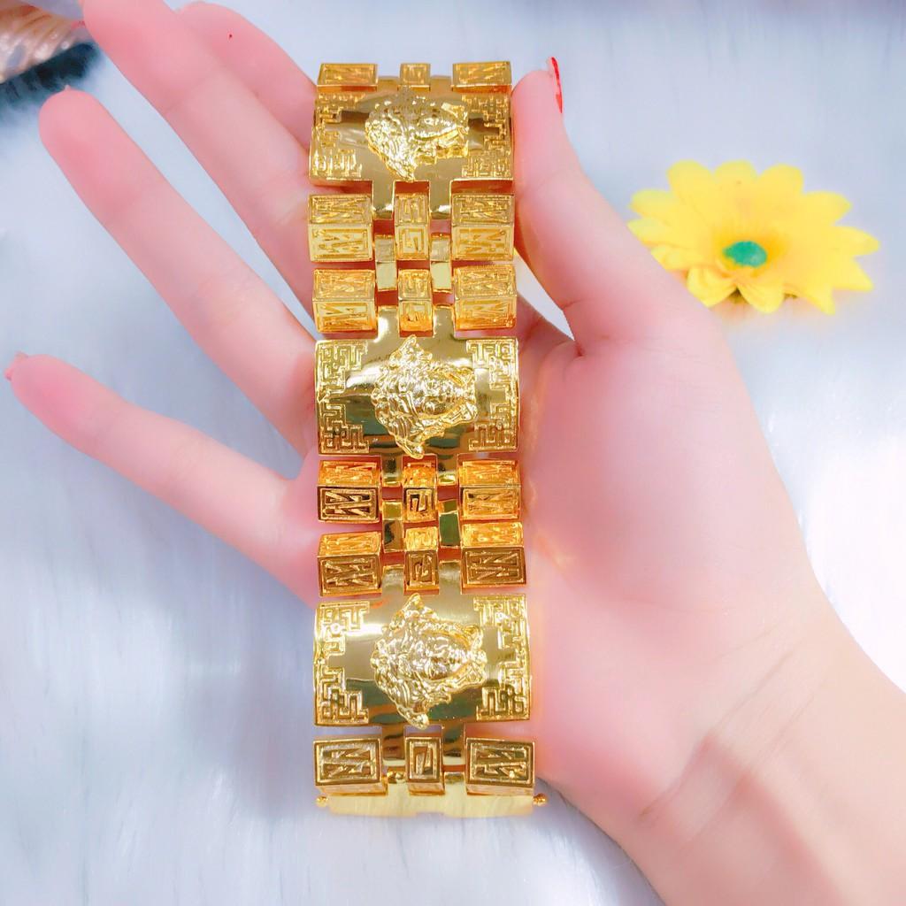 Lắc tay nam chạm rồng mạ vàng 24k EKPM4192