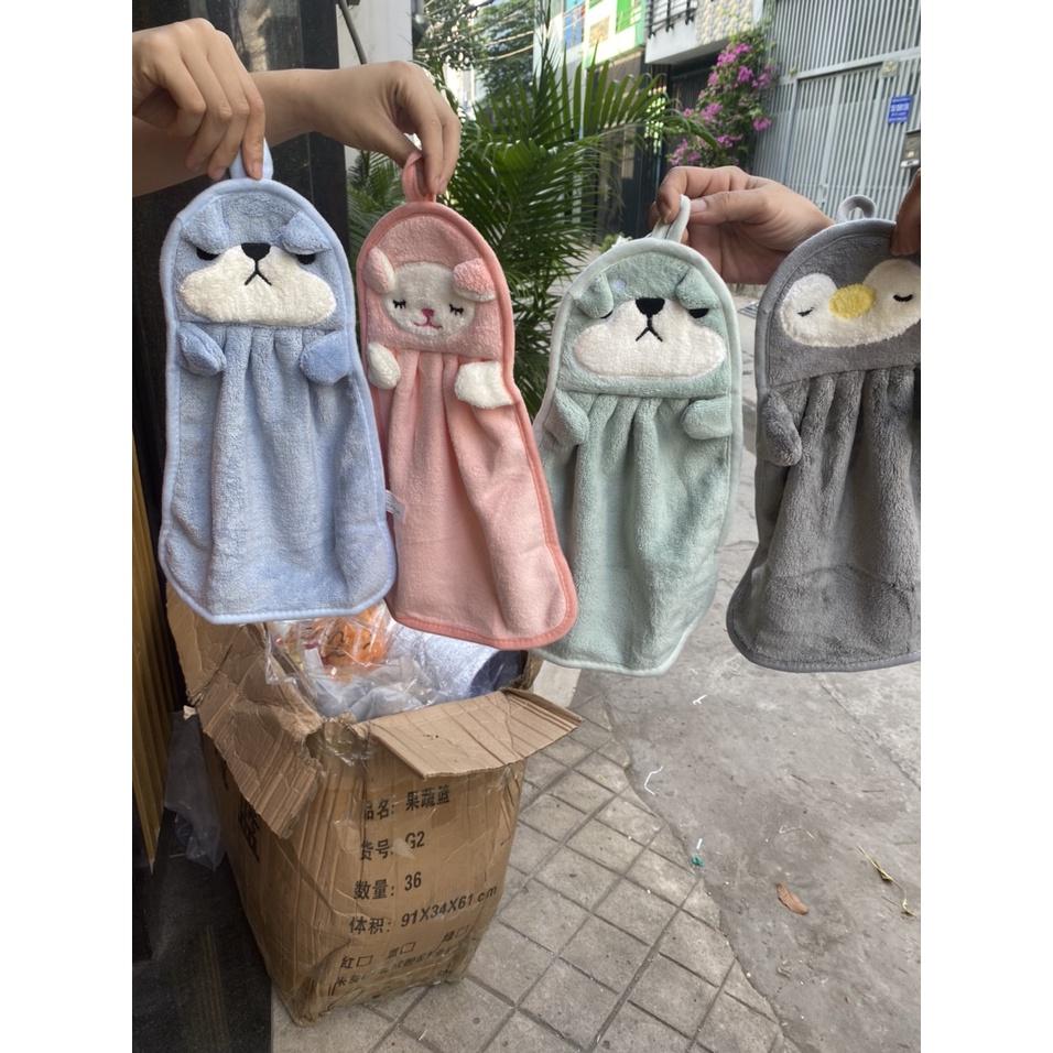 Khăn Lau Tay Nơ KẺ SỌC Chất Liệu Nhung Thấm Hút Nước Tốt