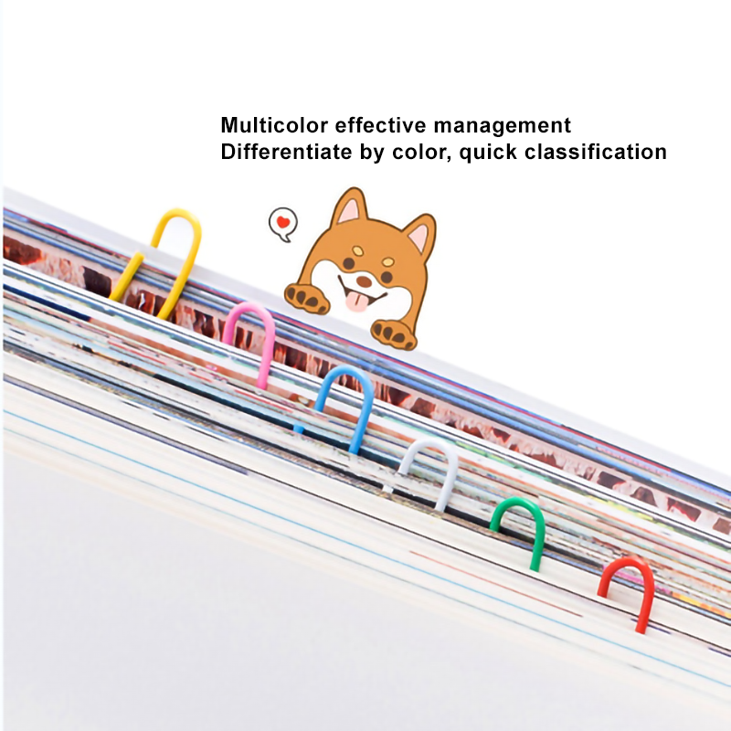 Stationery, Paper Clip, Silver / multicolor, 33mm / 55mm size【lyfs