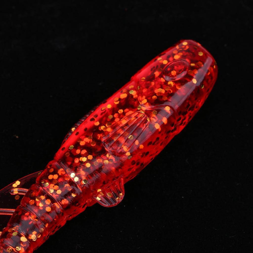 5pcs Luminous Fishing Lure Artificial Soft Worm Fishing Bait Tackle with Vivid