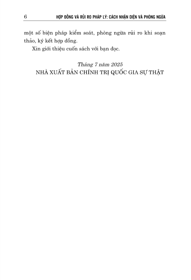 Sách - Hợp Đồng Và Rủi Ro Pháp Lý: Cách Nhận Diện Và Phòng Ngừa